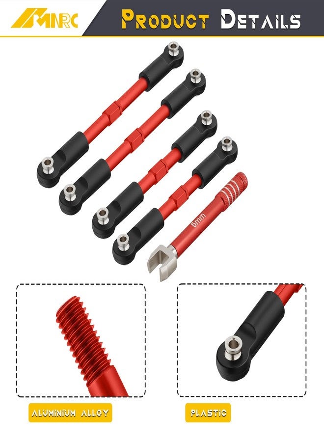 NMNRC Alum Turnbuckles Camber Links Linkage Toe Rod ARA330753 for Arrma 1/10 Gorgon Fury Quake Vorteks 2WD Series Upgrades Part Red - Image 4